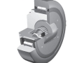 Combined bearings for heavy loads adjustable from outside for steel section