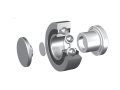 Single row ball bearings with cage for mounting with lateral support